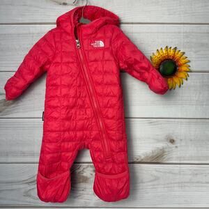 The North Face Infant Thermoball Pink Quilted Hooded Bunting Snowsuit 3-6M